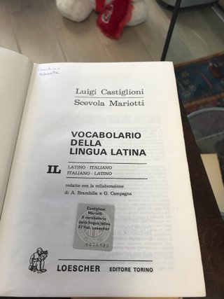 IL VOCABOLARIO DELLA LINGUA LATINA - ED. LOESCHER