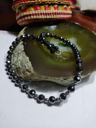 COLLAR HEMATITES FACETADO