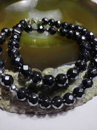 COLLAR HEMATITES FACETADO