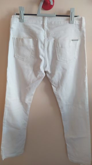 Vaquero blanco mujer Massimo Dutti