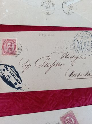 Lettere francobolli su buste antichi