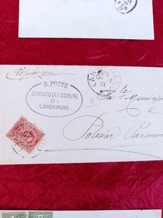 Lettere francobolli su buste antichi