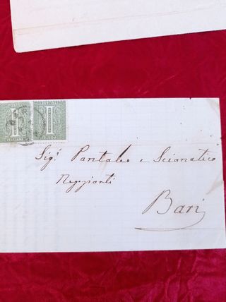 Lettere francobolli su buste antichi