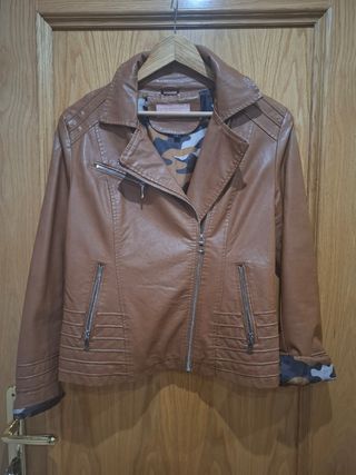 Cazadora Polipiel marron talla M