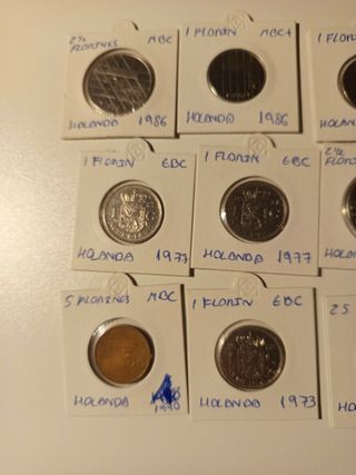 9 Monedas Holanda florines 