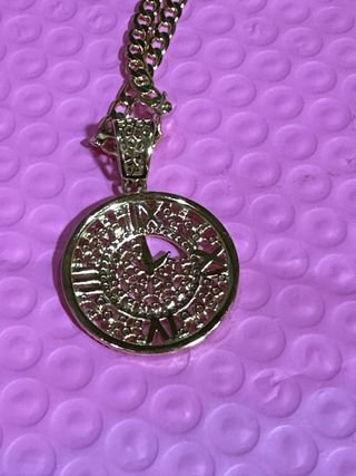 CADENA Y COLGANTE RELOJ ORO LAMINADO 14 k