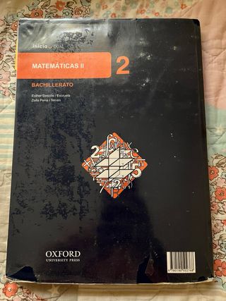 Libro matemáticas 2ºBachillerato