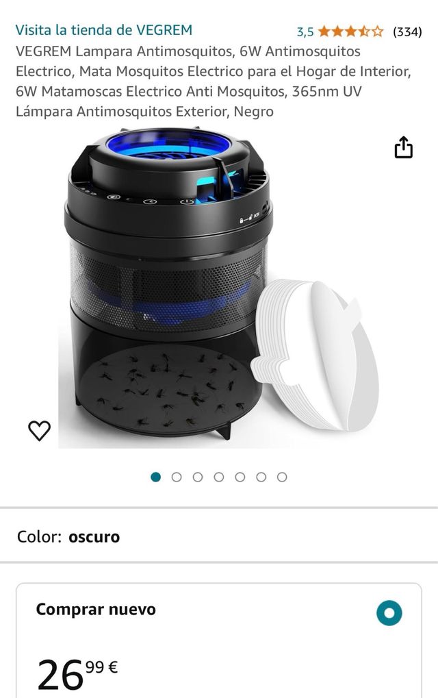 Lampara antimosquitos , electrico 6w