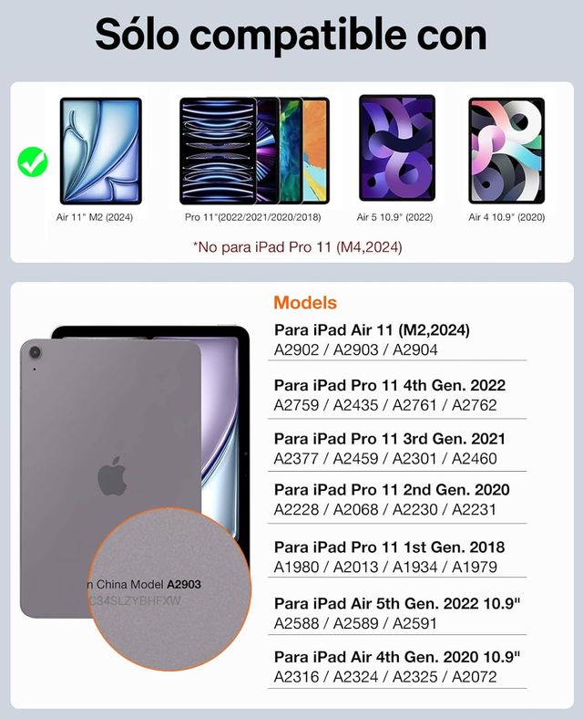 Earto Teclado funda  iPad Air 6th 11”2024 /air5/4