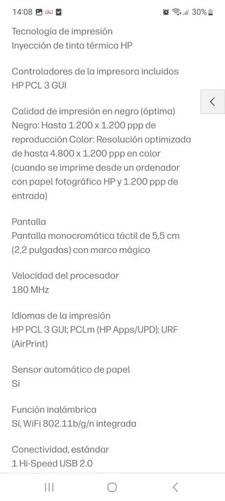 HP Officejet 3833 con regalo 2 cartuchos color.