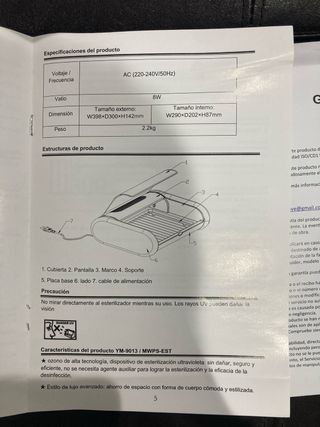 Luz Ultravioleta Esterilizador