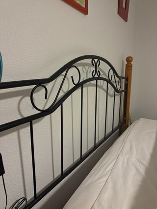 Cabecero forja y madera cama nuevo
