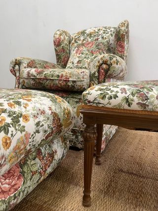 Conjunto de sillón con puff y banqueta para cama,