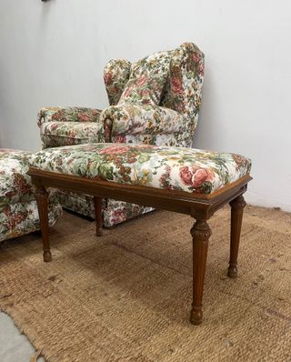 Conjunto de sillón con puff y banqueta para cama,