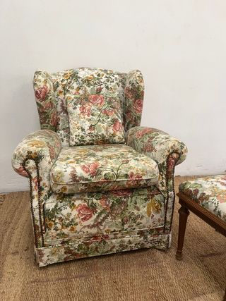 Conjunto de sillón con puff y banqueta para cama,