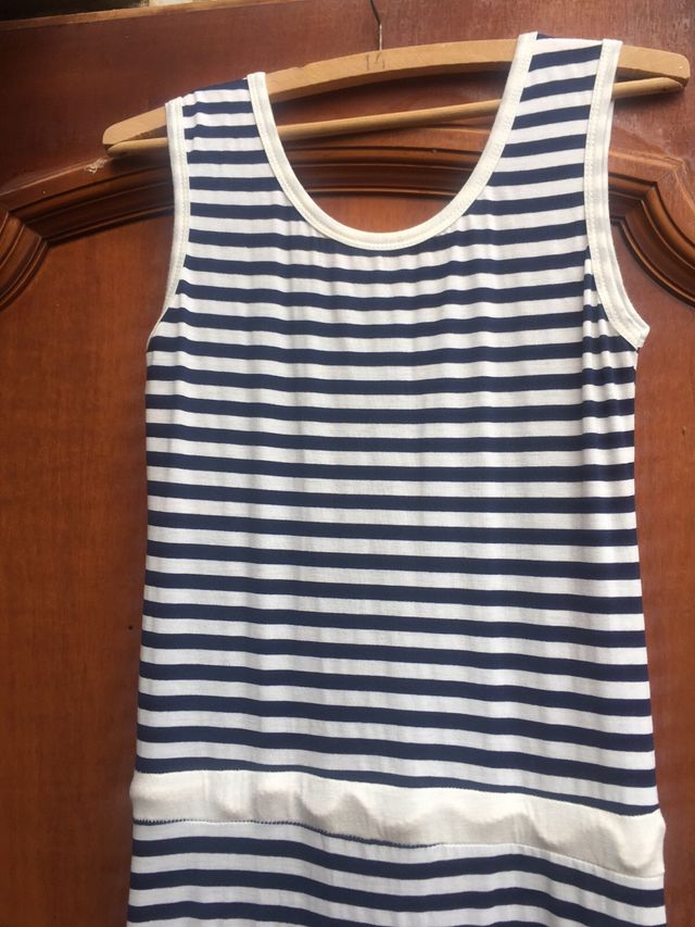 Vestido largo de rayas