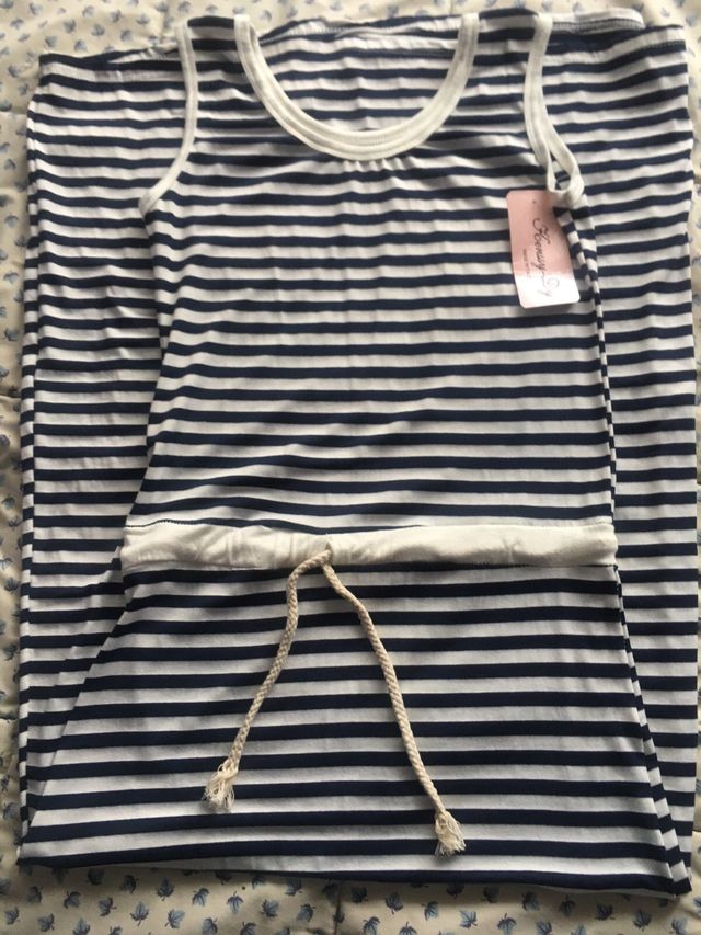 Vestido largo de rayas