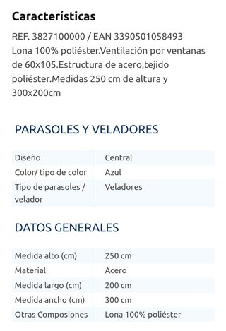 Cenador Alcira Azul