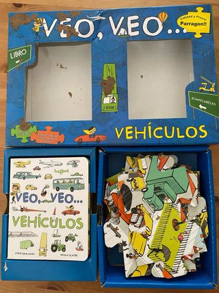 Puzzle coches piezas grande más cuento