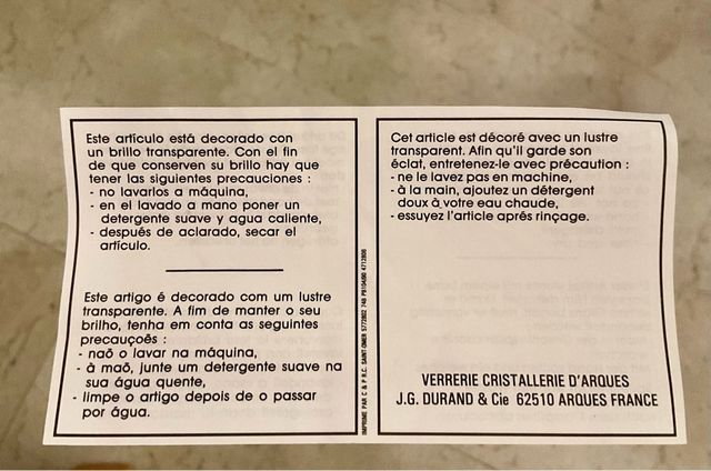 Plato de Cristal D’Arc