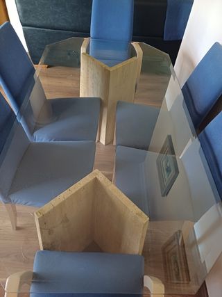 Conjunto de mesa de salón con 6 sillas