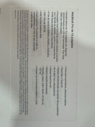 MacBook Pro de 13” 256GB