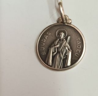 Medalhas religiosas antigas em prata 925