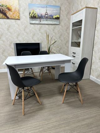pak de mesa + sillas nordicas nuevas