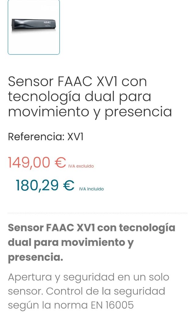 RADAR SENSOR DE MOVIMIENTO FAACXV1