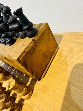 Antico scacchiere in legno anni '70, spettacolare