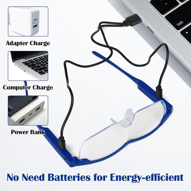 Gafas Lupa de aumento 200% Bloqueo Luz Azul