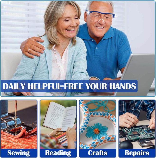 Gafas Lupa de aumento 200% Bloqueo Luz Azul