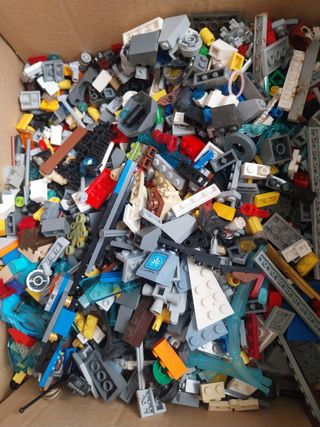 Lego lote, piezas azules