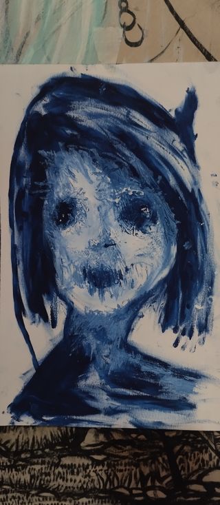 Arte oscuro expresionista retrato