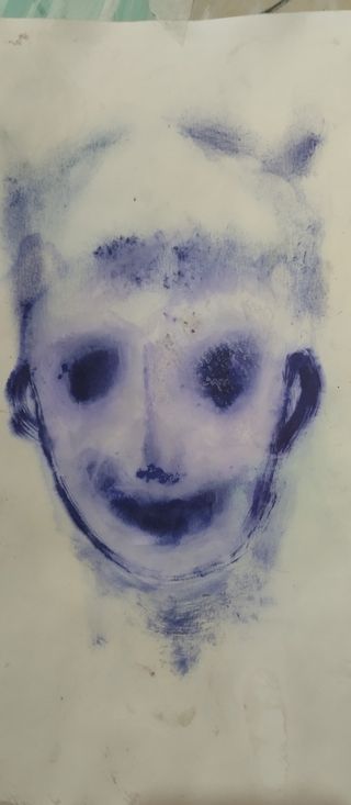 Arte oscuro expresionista retrato