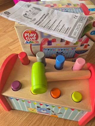 Juego madera banco con martillo +1 año