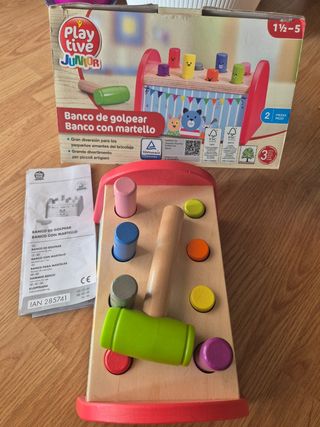 Juego madera banco con martillo +1 año