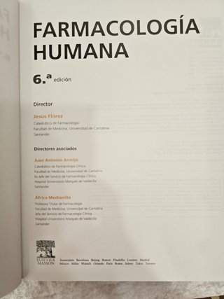 Libro Farmacología humana. 6° edicion