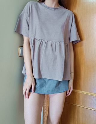 Camiseta color topo Zara