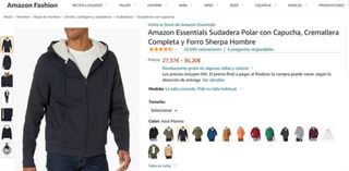 Sudadera Polar con Capucha, Cremallera Completa