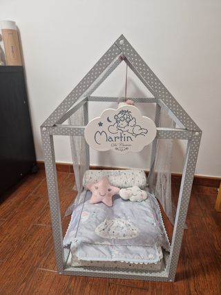 Cama Casita Madera de Muñecas