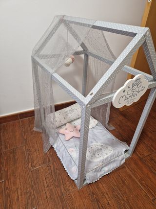 Cama Casita Madera de Muñecas