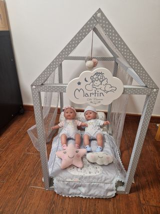 Cama Casita Madera de Muñecas