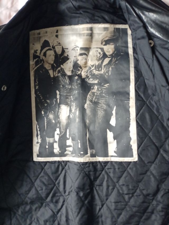 Cazadora moto cuero, negra Marlon Brando