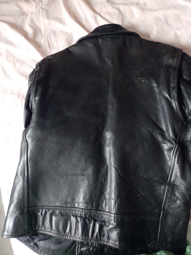 Cazadora moto cuero, negra Marlon Brando