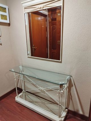 Recibidor y espejo de forja