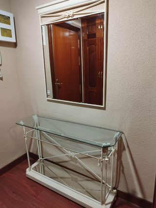 Recibidor y espejo de forja