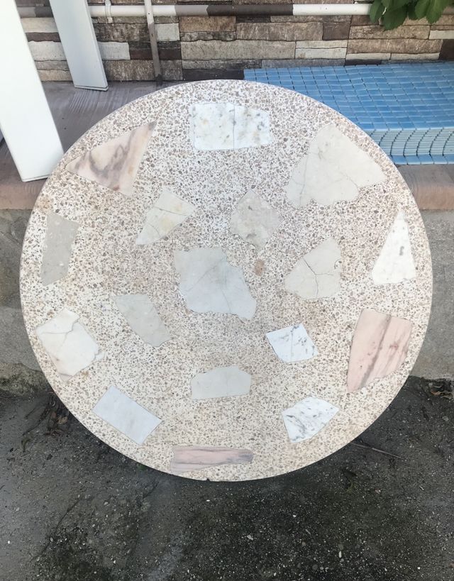 Base mesa de piedra 80 cm redonda