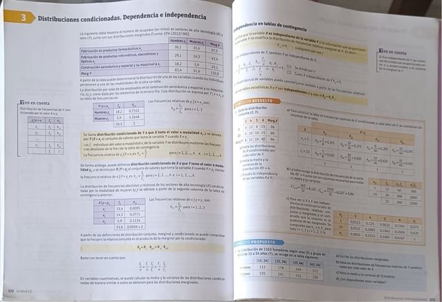 Libro de matemáticas.  Primero de Bachiler