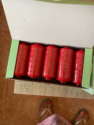 Hilo industrial rojo azul y blanco